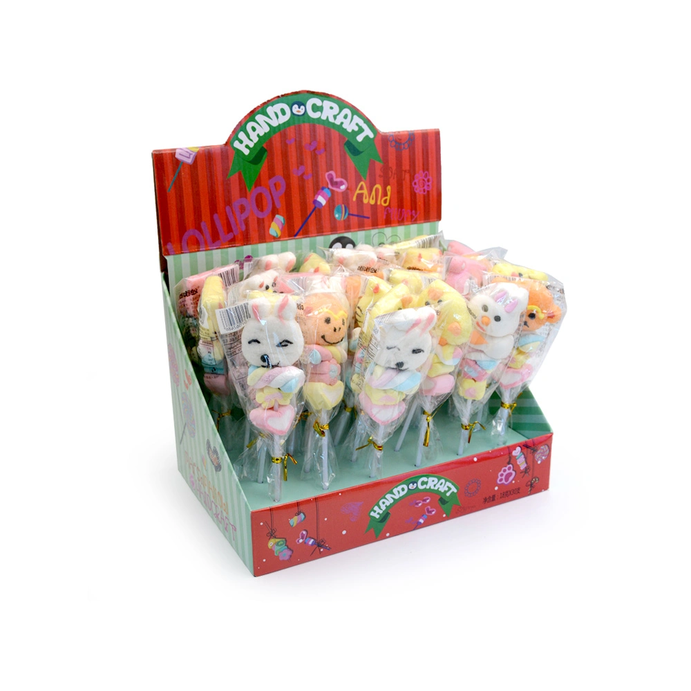 Cute Animal Shape Marshmallow Lollipop Soft Cotton Candy Floss