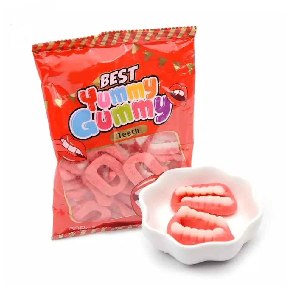 Manufacturer Wholesale Halal OEM Hot Sell Tooth Shape Fruity Flavor Gummy Candy