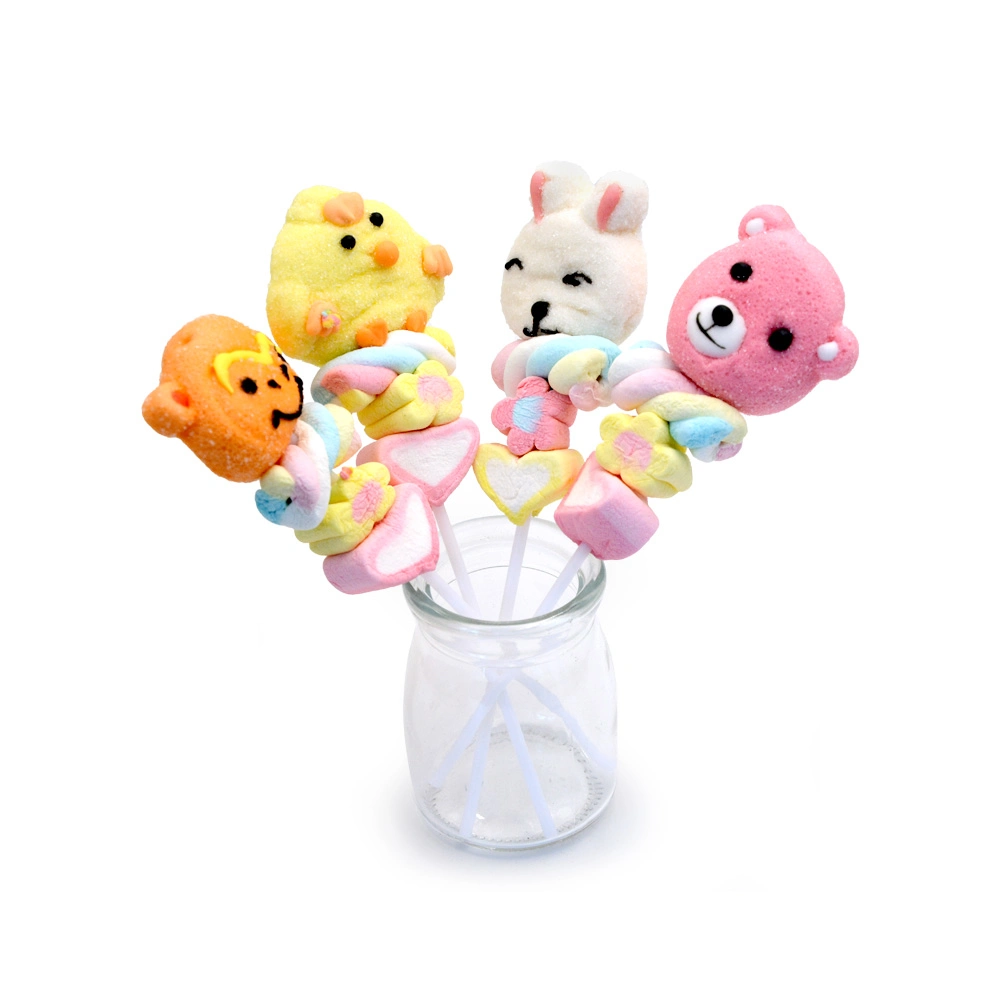 Cute Animal Shape Marshmallow Lollipop Soft Cotton Candy Floss