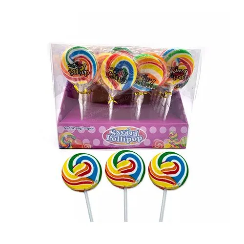 Manufacturer Wholesale Halal OEM Hot Sell Rainbow Swirl Lollipop Hard Candy